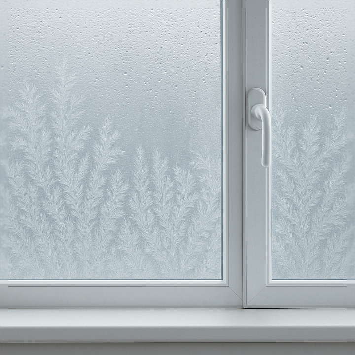 Of Window Frost Pattern On Frosted Glass With Subtle Condensat… seamless PBR texture preview