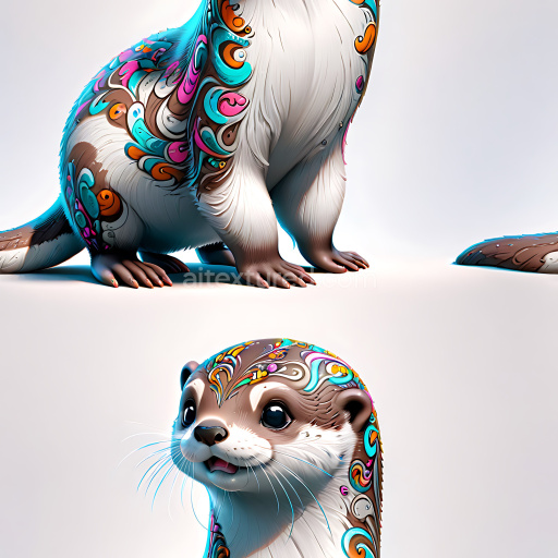 Seamless 3D PBR graffiti texture featuring vibrant multicolor swirls and paint splatters