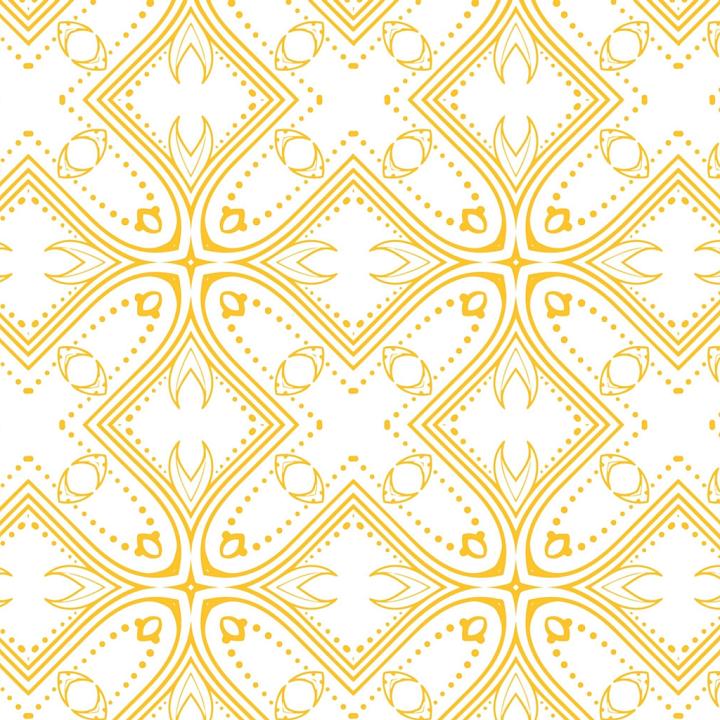 with Intricate White and Gold Decorative Pattern seamless PBR texture preview