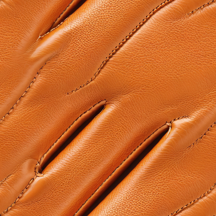 Smooth Tan Leather with Detailed Stitching and Natural Grain seamless PBR texture preview