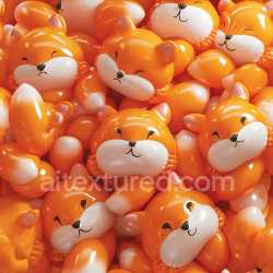 seamless Seamless 3D Inflated PBR Texture of Orange Fox-Shaped Balloons with Glossy Finish texture 8k free download PBR