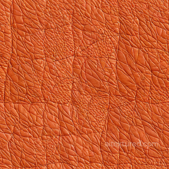Wrinkled Orange Leather Texture with Deep Creases and Folded Grain Leather texture preview