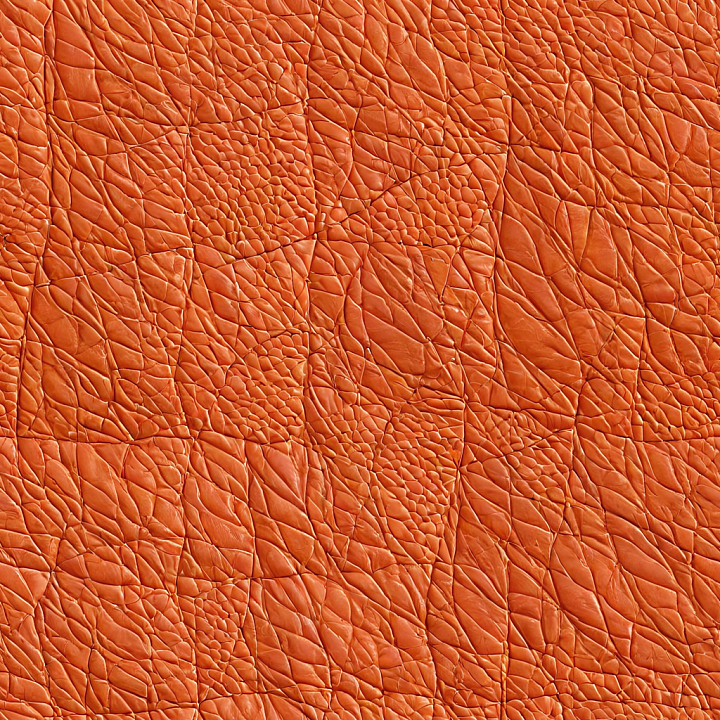 Wrinkled Orange Leather with Deep Creases and Folded Grain seamless PBR texture preview
