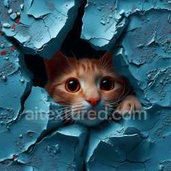 seamless Seamless 3D PBR texture of cracked and chipped blue painted wall with deep holes texture 8k free download PBR