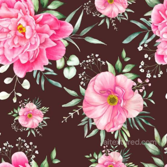 Featuring Soft Pink Flowers and Greenery on Dark Base Pink Flower texture preview