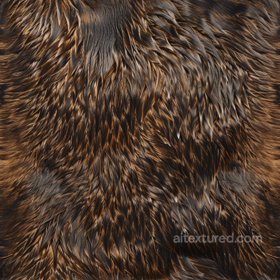 Fur Leather PBR Texture Featuring Long Wavy Brown and Black Strands Leather texture preview