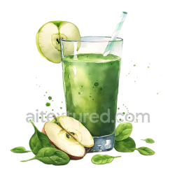 seamless Fresh Green Apple and Spinach Juice Illustration for Healthy Breakfast texture 8k free download PBR