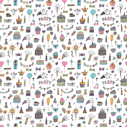 seamless Seamless 3D PBR Birthday Pattern Texture with Colorful Party Icons texture 8k free download PBR