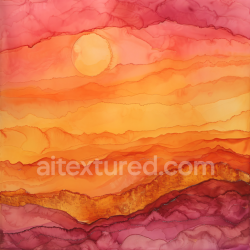 seamless Seamless 3D Alcohol Ink PBR Texture with Warm Sunset Landscape Layers texture 8k free download PBR