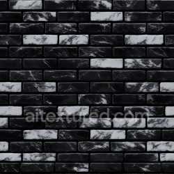 seamless Seamless 3D cracked black and white marble brick PBR texture with high-contrast veining texture 8k free download PBR