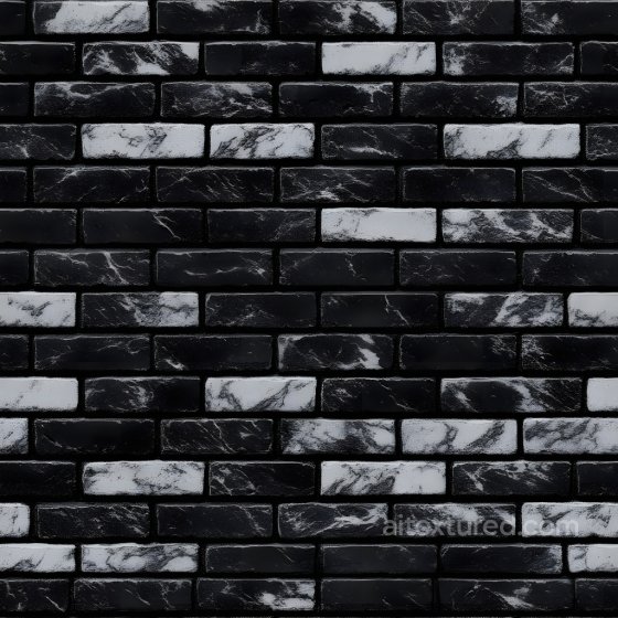cracked black and white marble brick PBR texture with high-contrast veining Brick texture preview