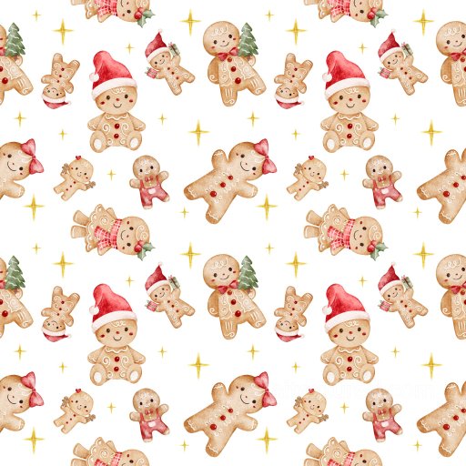 Pattern PBR Texture Featuring Cute Christmas Gingerbread Characters seamless Pattern Bundle PBR texture