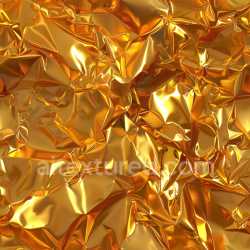 seamless Seamless 3D PBR Glossy Crumpled Foil Texture in Warm Gold Tone texture 8k free download PBR