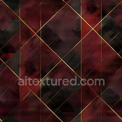 seamless Seamless 3D PBR Plaid Texture Featuring Dark Red and Black Tones with Gold Accents texture 8k free download PBR