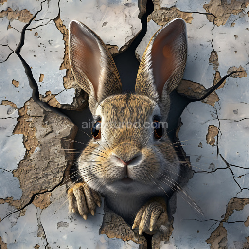 Preview — Seamless 3D Cracked & Holes PBR Texture Featuring Weathered Chipped Plaster and Jagged Breaks