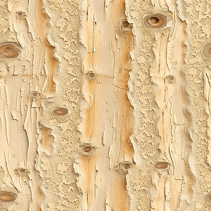 Of Peeling Bark Wood With Natural Knots And Weathered Surface seamless PBR texture preview