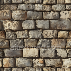 seamless Seamless 3D Weathered Stone Wall PBR Texture with Rough Carved Blocks texture 8k free download PBR
