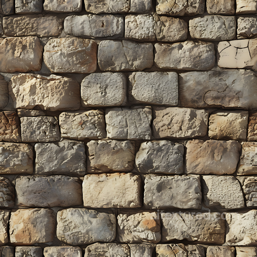 Weathered Stone Wall PBR Texture with Rough Carved Blocks seamless Stone PBR texture