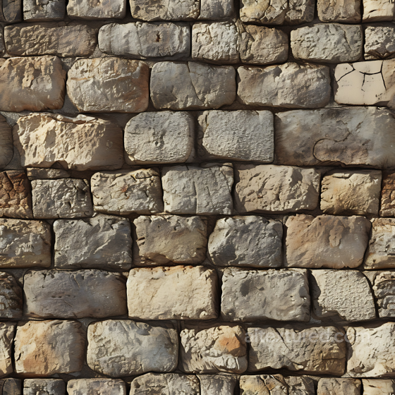 Weathered Stone Wall PBR Texture with Rough Carved Blocks Stone texture preview