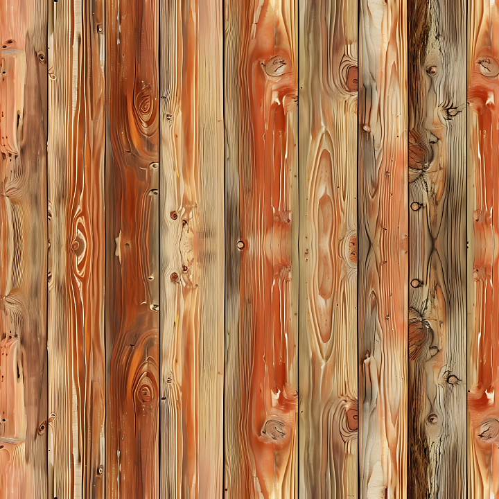 Rustic Pine Wood with Knotted, Weathered Planks seamless PBR texture preview