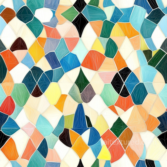 mosaic PBR texture with colorful irregular ceramic tiles and matte finish Mosaic texture preview