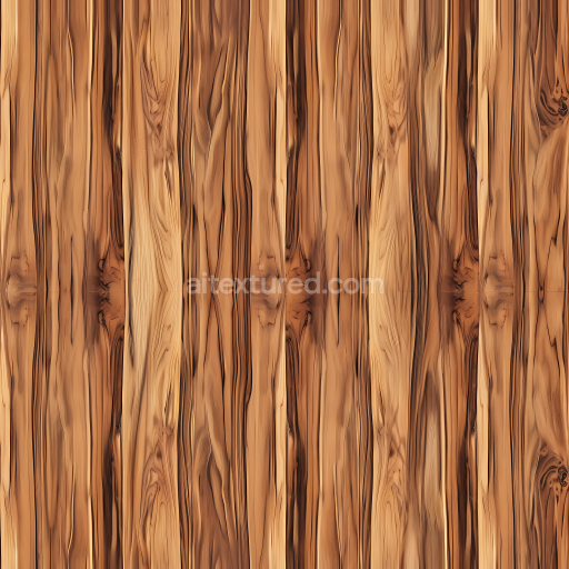 Preview — Seamless 3D Hickory Wood PBR Texture Featuring Rich Grain and Knotted Details
