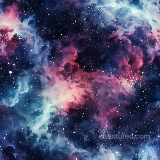 Space PBR Texture Featuring Vibrant Nebula Clouds and Starfield Star, space, planets texture preview