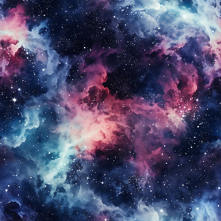 Space Featuring Vibrant Nebula Clouds and Starfield seamless PBR texture preview