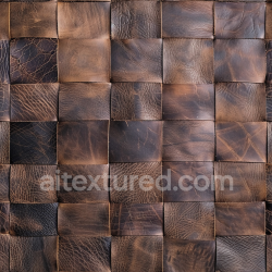 seamless Seamless 3D Patchwork Distressed Brown Leather PBR Texture with Varied Grain texture 8k free download PBR