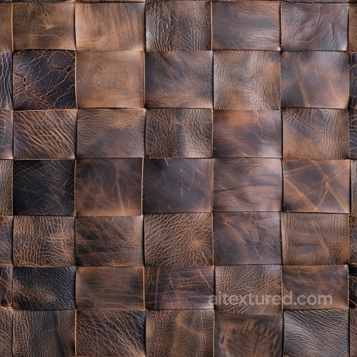 Patchwork Distressed Brown Leather PBR Texture with Varied Grain seamless Leather PBR texture