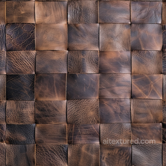 Patchwork Distressed Brown Leather PBR Texture with Varied Grain Leather texture preview