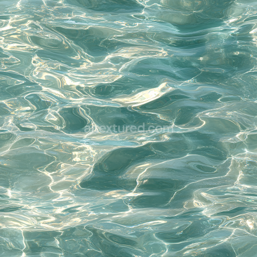 Seamless 3D PBR Texture of Clear Calm Sea Water With Light Reflections