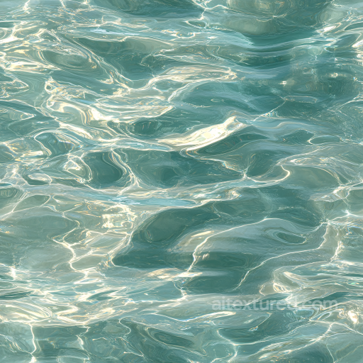 Clear Calm Sea Water Seamless Texture with Light Reflections seamless Water PBR texture