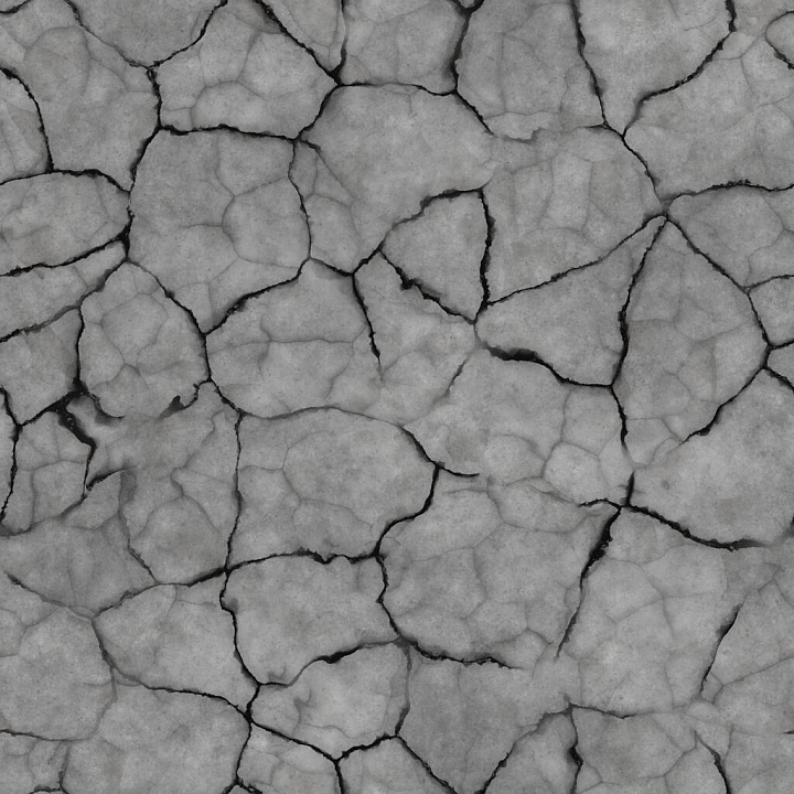 Damaged Concrete with Deep Cracks seamless PBR texture preview