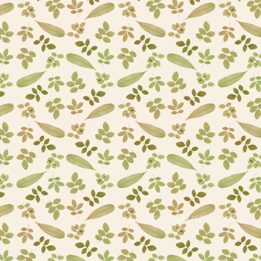 with Delicate Green Wild Flower Leaf Motif on Cream Background seamless Wild Flower  PBR texture