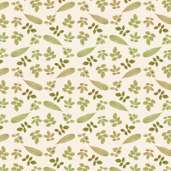 with Delicate Green Wild Flower Leaf Motif on Cream Background Wild Flower texture preview
