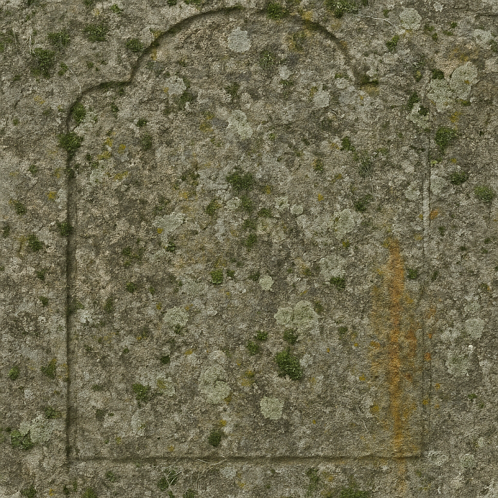 Old Tombstone Weathered Stone With Moss And Cracks seamless PBR texture preview