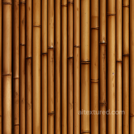 Vertical Bamboo Culms Seamless Texture with Natural Brown Finish seamless Bamboo PBR texture