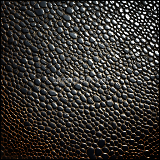 Seamless 3D PBR Texture of Black Reptilian Skin with Distinct Scale Pattern