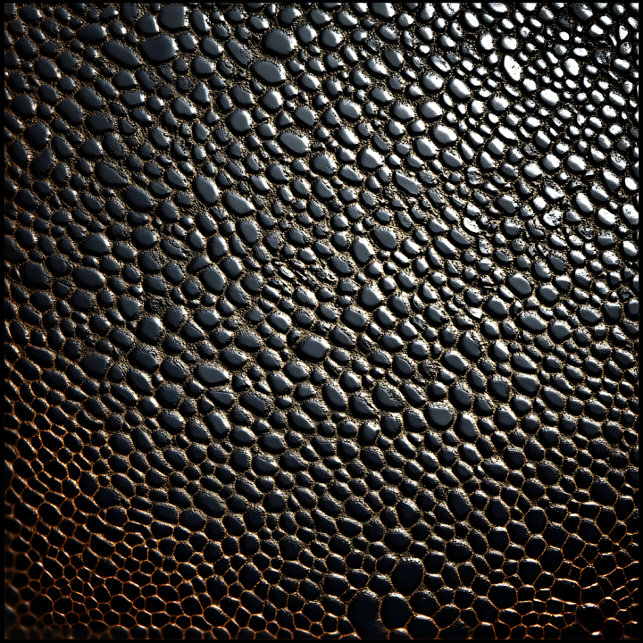 Black Reptilian Skin with Distinct Scale Pattern seamless PBR texture preview