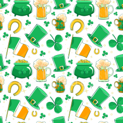 seamless Seamless 3D PBR Digital Paper Texture with St. Patrick's Day Icons and Symbols texture 8k free download PBR