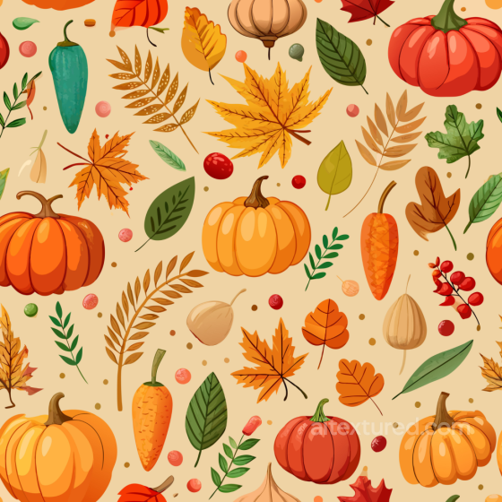 Featuring Autumn Harvest Elements and Fall Leaves Thanksgiving texture preview