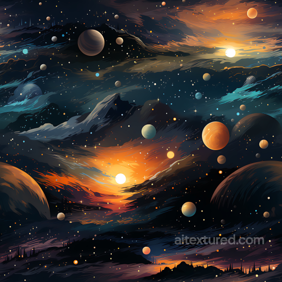 Space Texture with Cosmic Nebula, Planets, and Starfield Star, space, planets texture preview