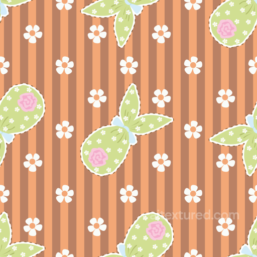Featuring Orange Stripes and Floral Bunny Motifs seamless All Christmas Digital paper PBR texture