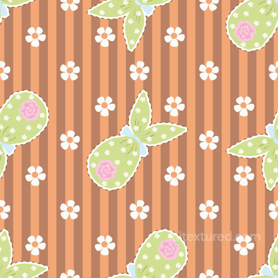 Featuring Orange Stripes and Floral Bunny Motifs All Christmas Digital paper texture preview