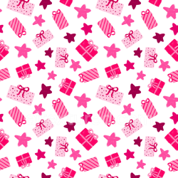 seamless Seamless 3D PBR Texture of Pink Christmas Gift Boxes and Stars texture 8k free download PBR