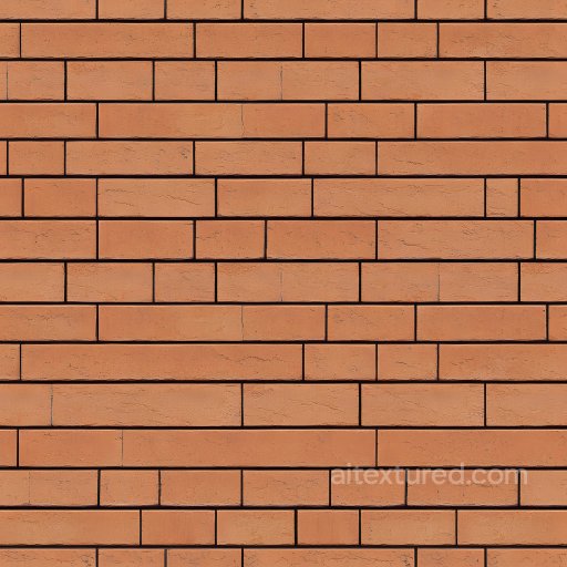 cracked brick wall PBR texture with uniform orange-red bricks and subtle fractures seamless Brick PBR texture