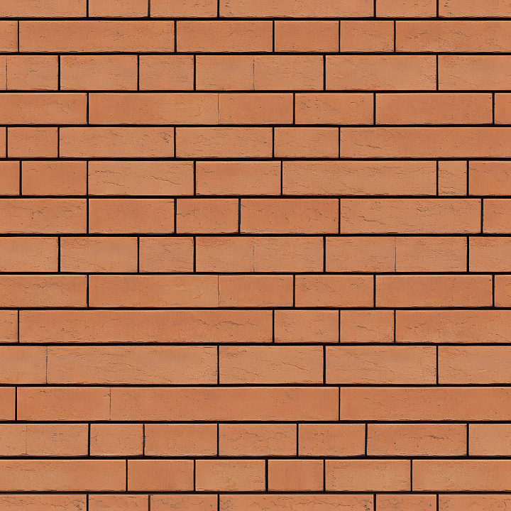 Cracked Brick Wall With Uniform Orange-Red Bricks And Subtle Fractures seamless PBR texture preview