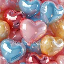 seamless Seamless 3D Inflated Heart-Shaped Balloon PBR Texture in Pastel Colors texture 8k free download PBR