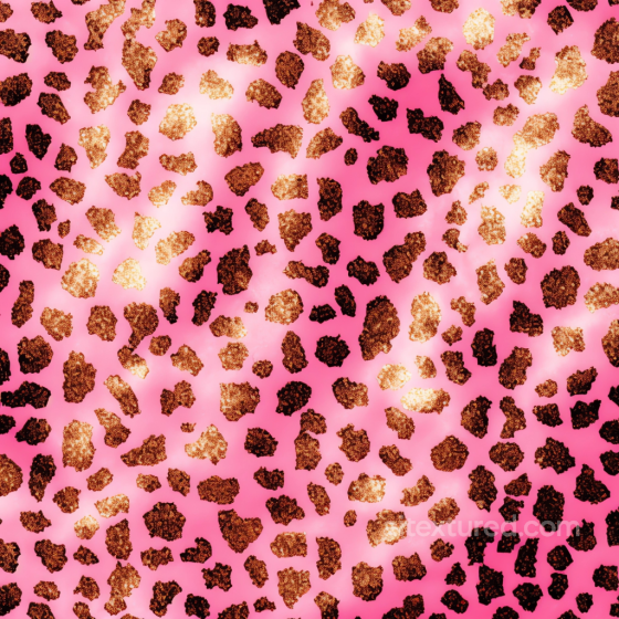 Leopard Print Fabric Texture with Pink Glossy Base and Metallic Spots Leopard Print texture preview